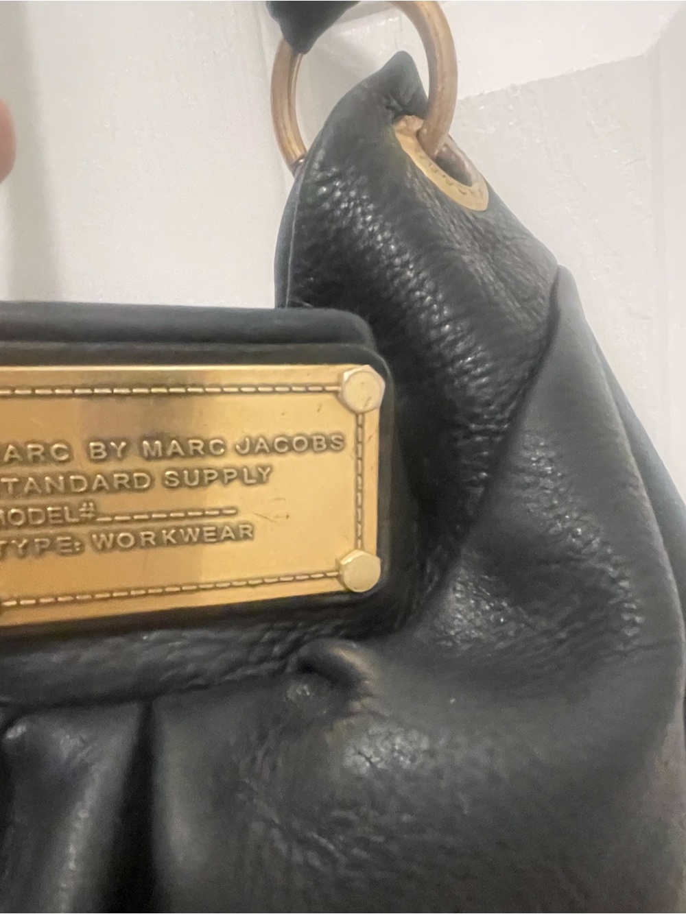 Marc by Marc Jacobs Black Pebbled Leather Hobo with Gold Hardware - Picture 4 of 16
